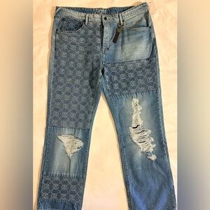 PRPS Barracuda Jeans Men’s Size 40 Denim Straight Leg Relaxed Distressed New